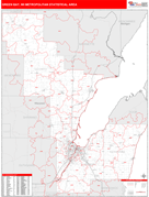 Green Bay Metro Area Digital Map Red Line Style